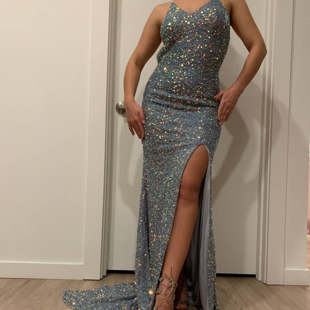 NEW long evening dress with sequins